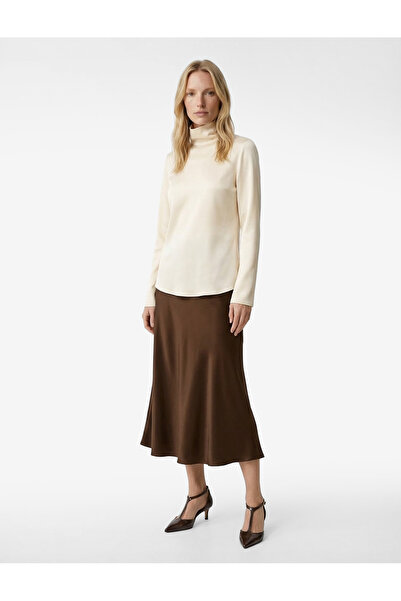 Koton viscoză Fusta din satin midi cloș