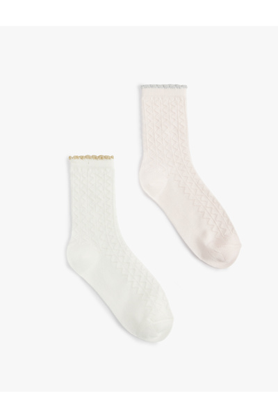 Koton Cotton Blended Textured 2-Piece Socks