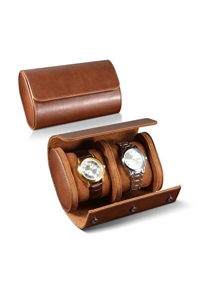 Choice Brown 2 Slot Watch Roll Travel Case-1/2/3 Slot Watch Storage and Organ...