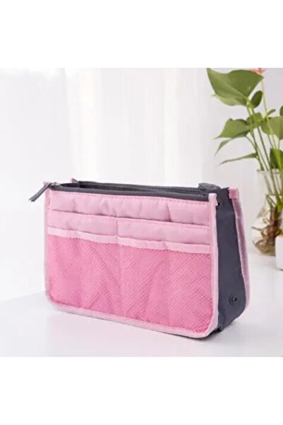 Choice حقيبة مكياج وردية متعددة الوظائف ذات سعة كبيرة، محمولة بسحاب مزدوج ، ل...