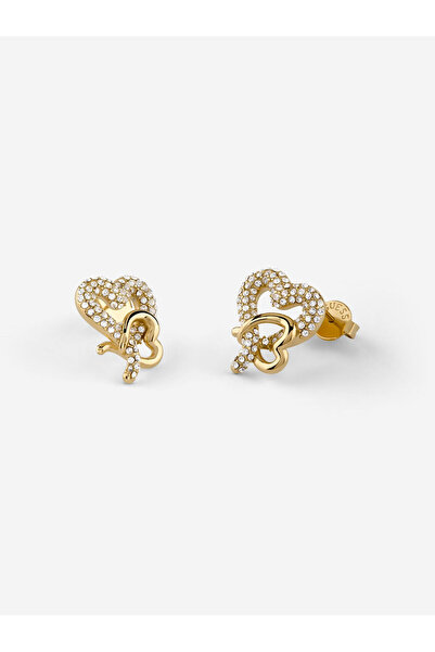 Guess 16mm pave hearts studs