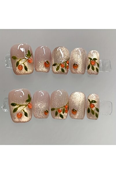 Choice SSRY-XS 10pcs pure hand pressed short square nail art, beautiful fake ...