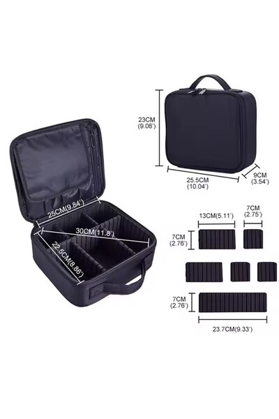 Choice6 حقيبة مكياج نسائية سوداء، فرشاة تجميل احترافية، أداة تطريز، أداة ماني...