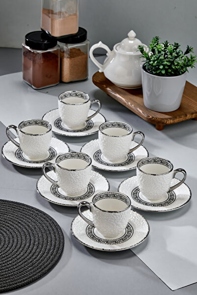 Cooker Aristona 6 Kişilik 180 ml Porselen Duble Çay ve Kahve Fincan Takımı CK...