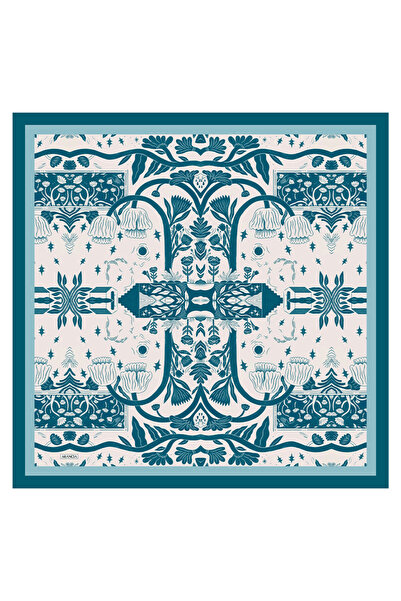 Arancia Eșarfă din mătase twill verde petrol 90X90