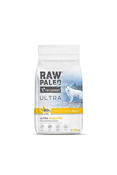 Raw Paleo Ultra Adult, Mediu și Mare, 10 Kg, Curcan