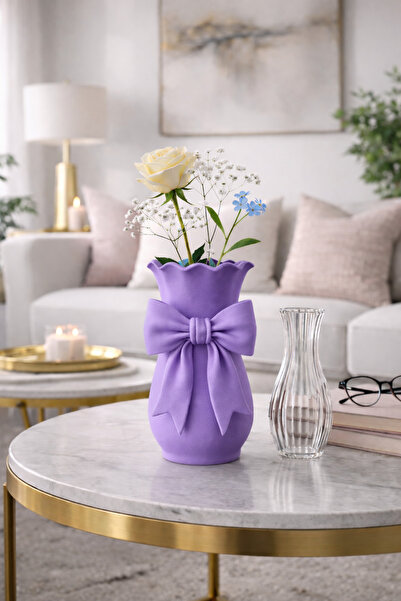 MİR STORE Decorative Vase with Bow Detail