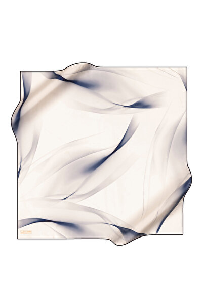Pierre Cardin White 90X90 Silk Crepe Satin Scarf
