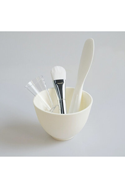 Choice1 White Set 1 3/4pcs Face Mask Brush Set Reusable Mask Mixing Bowl Faci...