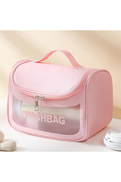 Choice1 حقيبة مستحضرات تجميل وردية اللون، محمولة ومتعددة الاستخدامات، للسفر، ...