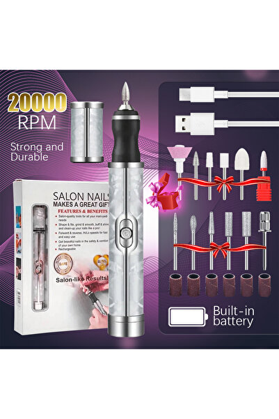 Choice5 مجموعة مبرد أظافر كهربائي وايت بلس، 4 سرعات، أداة لاسلكية لتشكيل حواف...