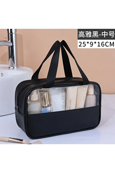 Choice8 حقيبة مكياج شفافة سوداء للنساء، حقيبة سفر محمولة لمستحضرات التجميل، ح...