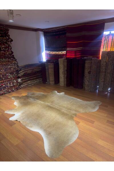 DOGANLAR ANTIQ GERÇEK DERİ NATUREL DANA DERİSİ 301 GOLD 200X210 POST HALI