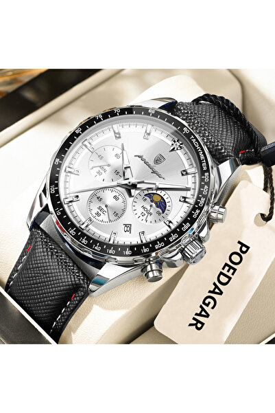 Choice1 879 Silver White Original Fashion Men Clock Luminous Waterproof Chron...