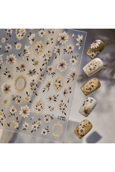 Choice7 ملصق أظافر واحد على شكل زهرة الأقحوان البرية المرصعة بالكريستال، ملصق...