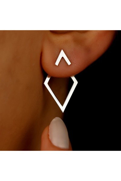 Choice15 2 Retro Minimalist Geometric Square Detachable Triangles Stainless s...