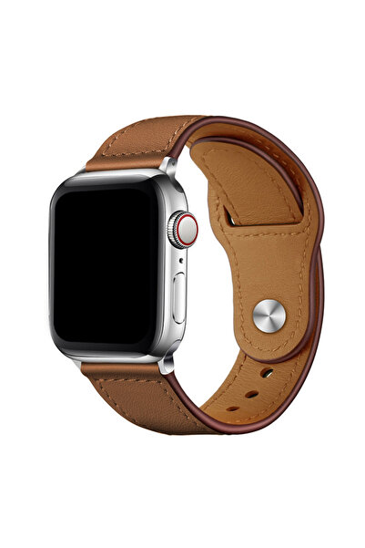 Choice9 S10-46 42 44 45 49 مم 03 سوار جلدي بني جلد لساعات بمقاسات 44 مم، 45 م...