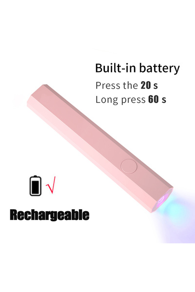 Choice3 مصباح تجفيف أظافر يدوي وردي اللون، سهل الاستخدام، يعمل بالأشعة فوق ال...