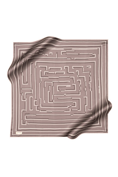 Pierre Cardin Gray 90X90 Silk Crepe Satin Scarf