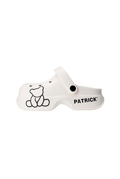 Patrick By Styli White Bear Graphic Slip-On Sandals-Unisex