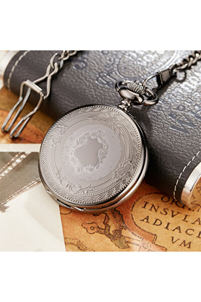 Choice1 black Antique Steampunk Vintage Roman Numerals Quartz Pket Watch Mult...