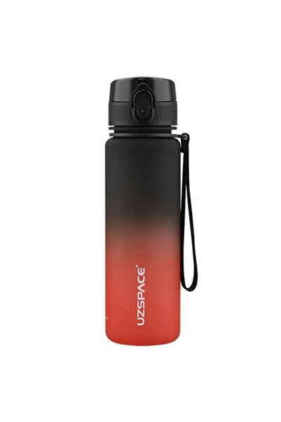 Uzspace Colorful Frosted bottle 1000ml 3038d - Black-Red