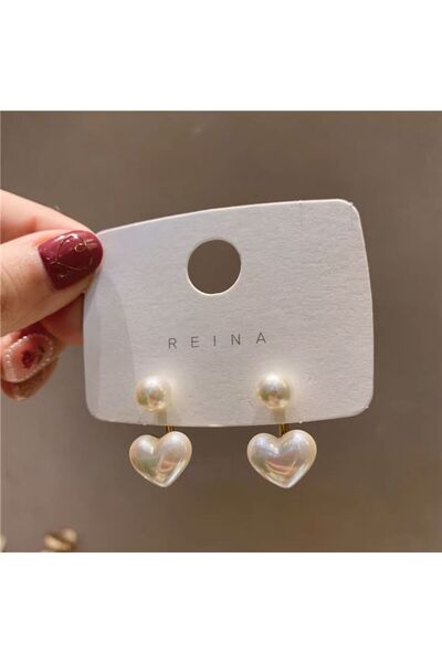 Choice 1 Sweet Heart Pearl Geometric Earrings Women Elegant Trendy Jewelry Fo...