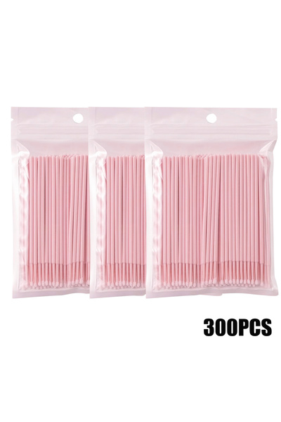 Choice10 300pcs LightPink 300/2000pcs Cotton Swabs MicroBrush Eyelash Extensi...