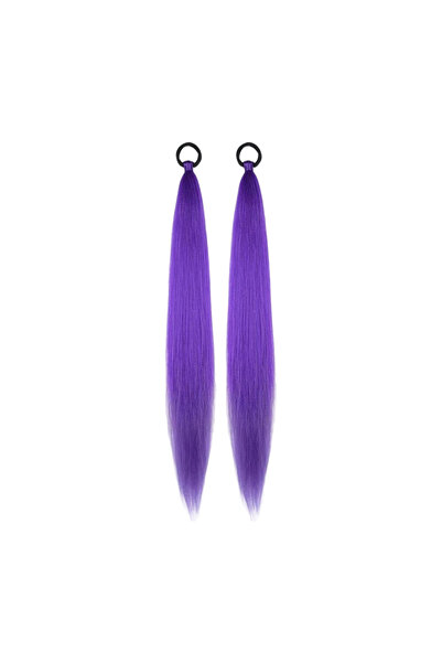 Choice6 One Size PURPLE Synthetic 2Pcs Straight Ponytail With Elastic Hair Ti...