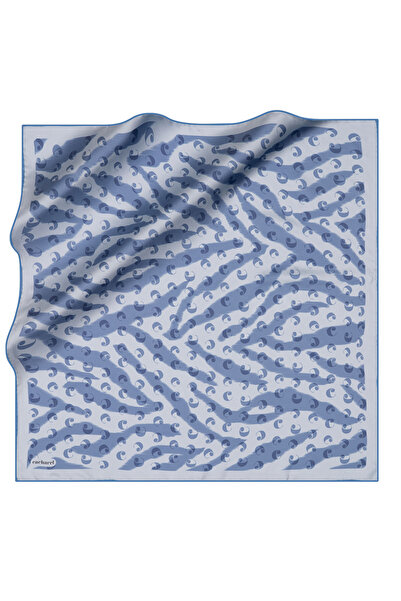 Cacharel Blue 90X90 Silk Twill Scarf