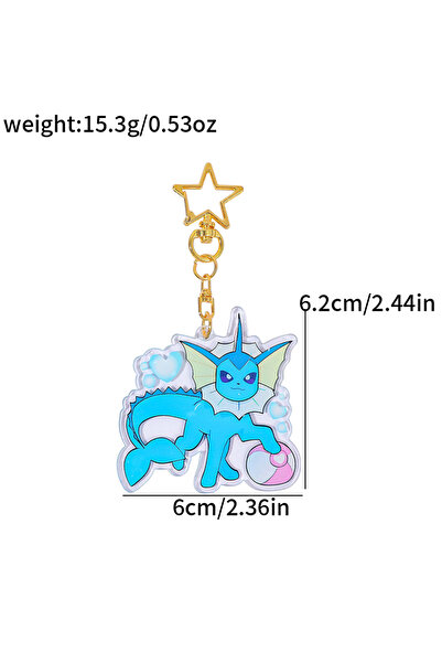 choice2 SS0370-9 1pc/9pcs Pokemon Series Keychain - Cute Simple Design Bag Ba...
