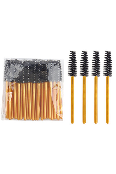Choice4 50pcs black 50Pcs Disposable Eyelash Makeup Brush Mascara Wands Gold ...