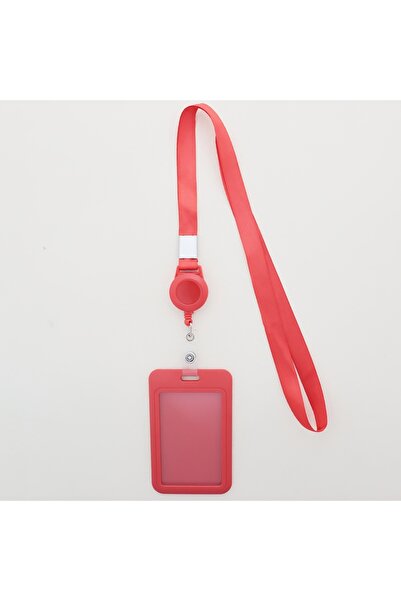 Choice7 Red Pure Color Retractable Badge Reel Retractable Teacher Lanyard wit...