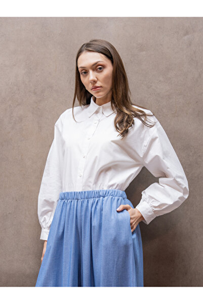 KÜÇÜĞÜM BUTİK Cămașă din poplin cu guler alb