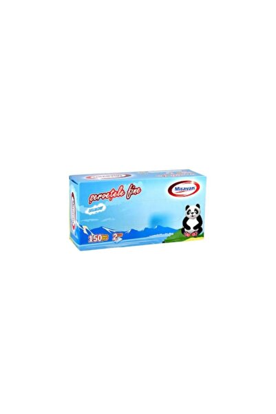 Misavan Prosoape de hârtie în cutie, 2 straturi, 150 de coli/cutie, albe