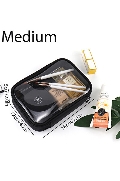 Choice حقيبة مكياج شفافة متوسطة الحجم، حقيبة أدوات تجميل مقاومة للماء، حقيبة ...