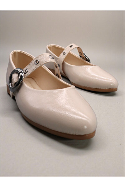 HFKY Pantofi de balerină elastici cu cataramă de design