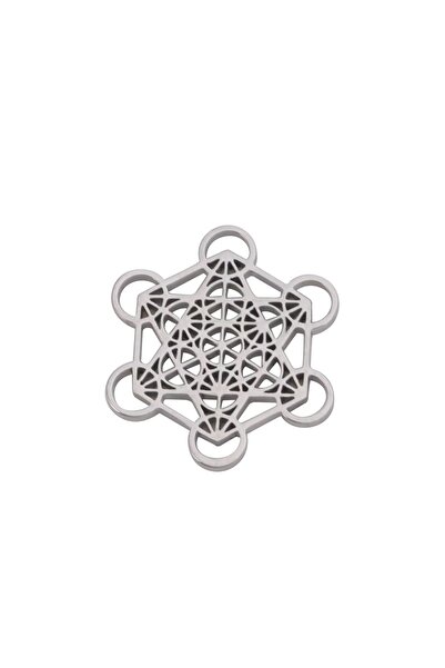 Choice1 Sliver Stainless Steel Archangel Metatron Cube Charms For Jewelry Mak...