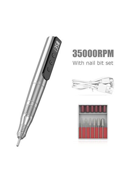 Choice1 701- رمادي، جهاز برد أظافر لاسلكي احترافي، 35000 دورة في الدقيقة، مبر...