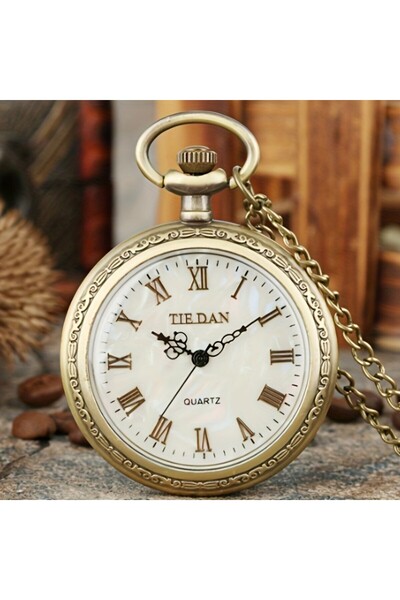 Choice ساعة يد عتيقة من البرونز، تعمل بالكوارتز، مزودة بأرقام رومانية، وعلبة ...