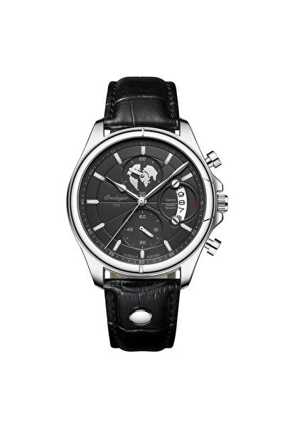 Choice4 ساعة رجالية رياضية كاجوال فضية سوداء عيار 989، مقاومة للماء، مضيئة، ج...