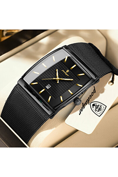 Choice 885 Black Black Top Luxury Men Watch Stainless Steel Mesh Date Waterpr...