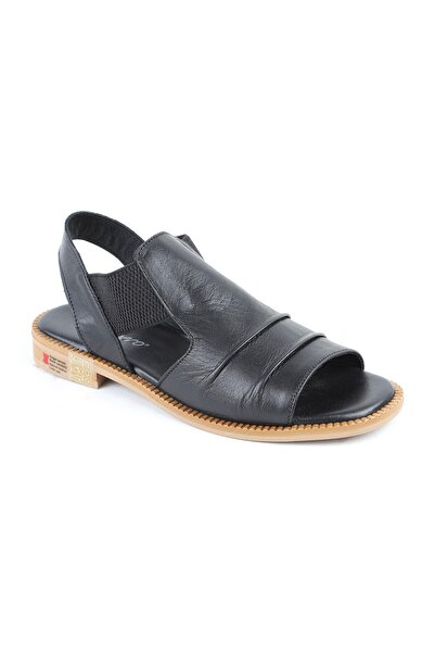 Libero L060.445 Black Genuine Leather Thermo Sole Comfortable Women's Sandals