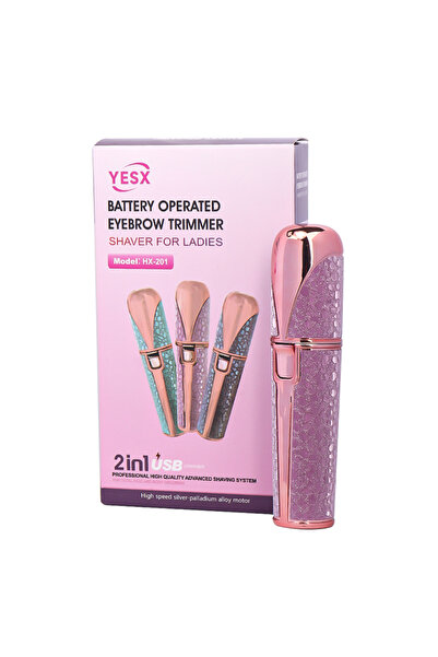 Choice1 ماكينة حلاقة الوجه والحواجب القابلة لإعادة الشحن 2 في 1 باللون الوردي...