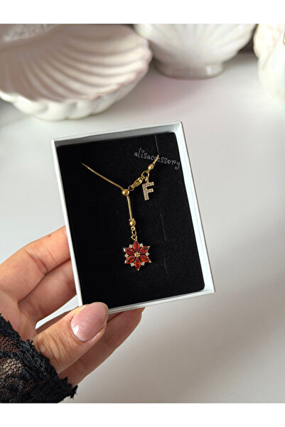 Alis Accessory Harfli nergis çiçeği kolye