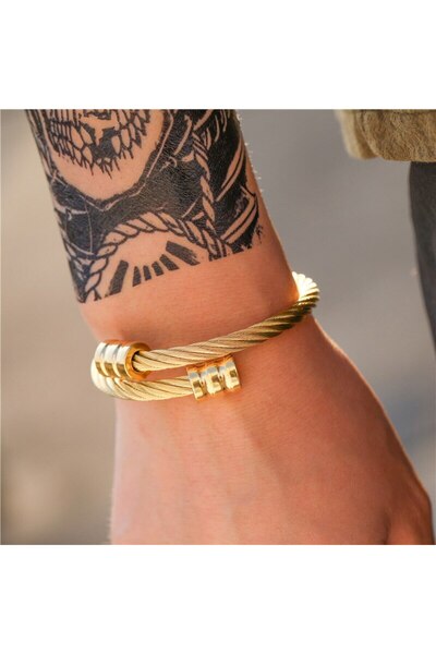 Choice3 ZJ3012 gold Personality Charm Men's Cylindrical Head Titanium Steel B...