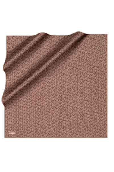 Cacharel Brown 90X90 Silk Twill Scarf