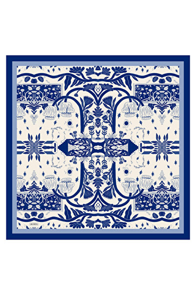 Arancia Eșarfă din mătase twill albastru marin 90X90