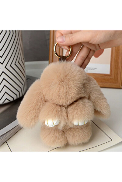 Choice3 About 15 cm Khaki 15cm Women's Rabbit Fur Keychain Bag Car Pendant Je...