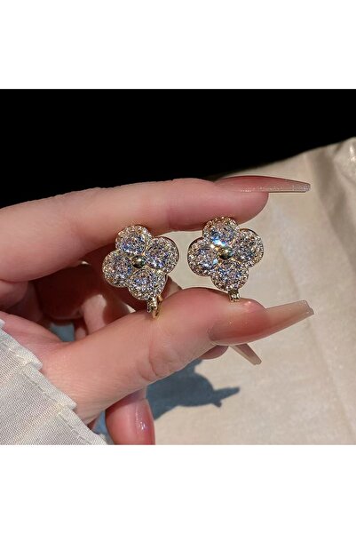 Choice a clover flower brass earring 18k gold plated daisy drop earring